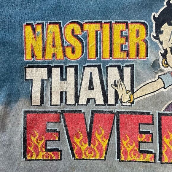 Vintage Betty Boop T-Shirt Nastier Than Ever Y2K Tie-dye Early 2000s One Size XL - Picture 5 of 8